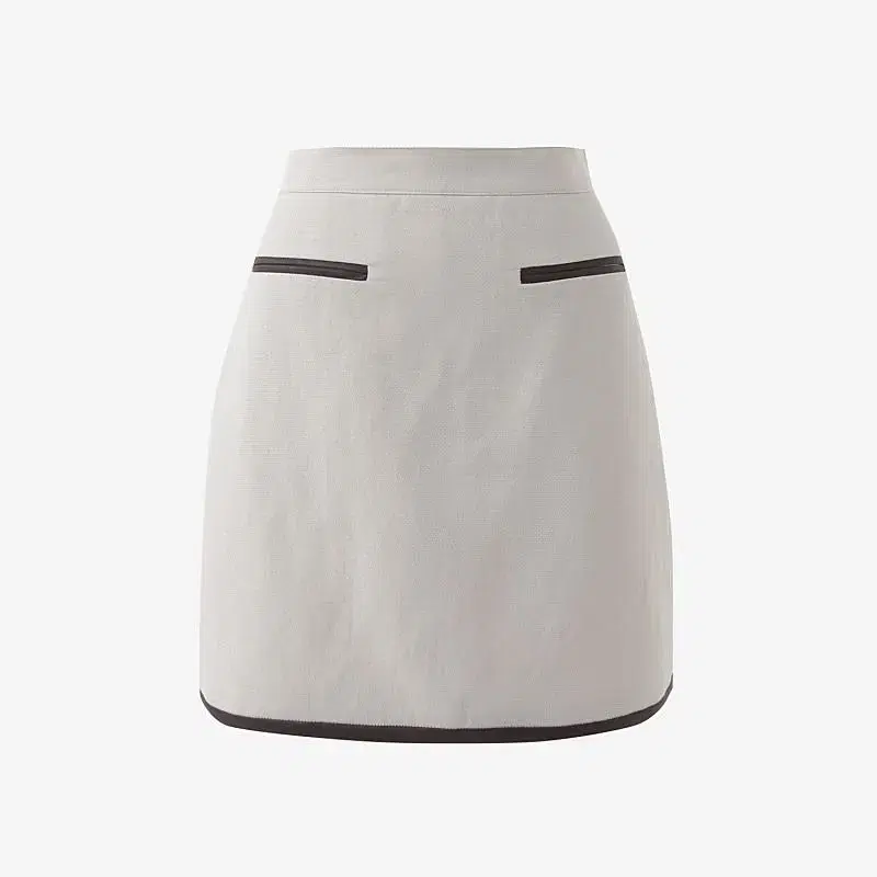 시에 더실루엣 leather binding mini skirt