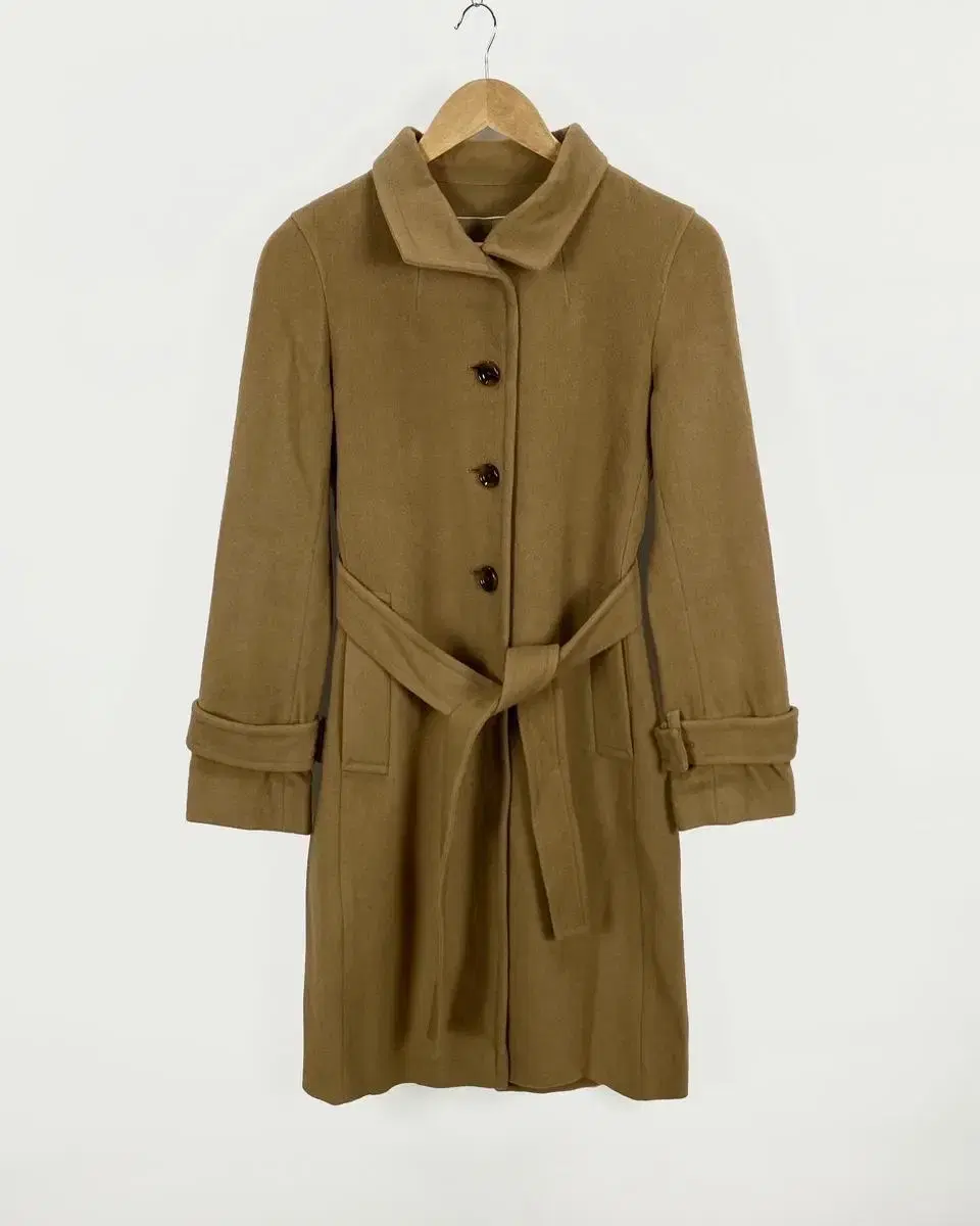 United Erows belted camel coat