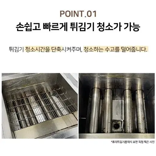 퓨리 튀김기 흡착지 100장 업소용 청소 기름 제거 바닥 내부 필터 치킨