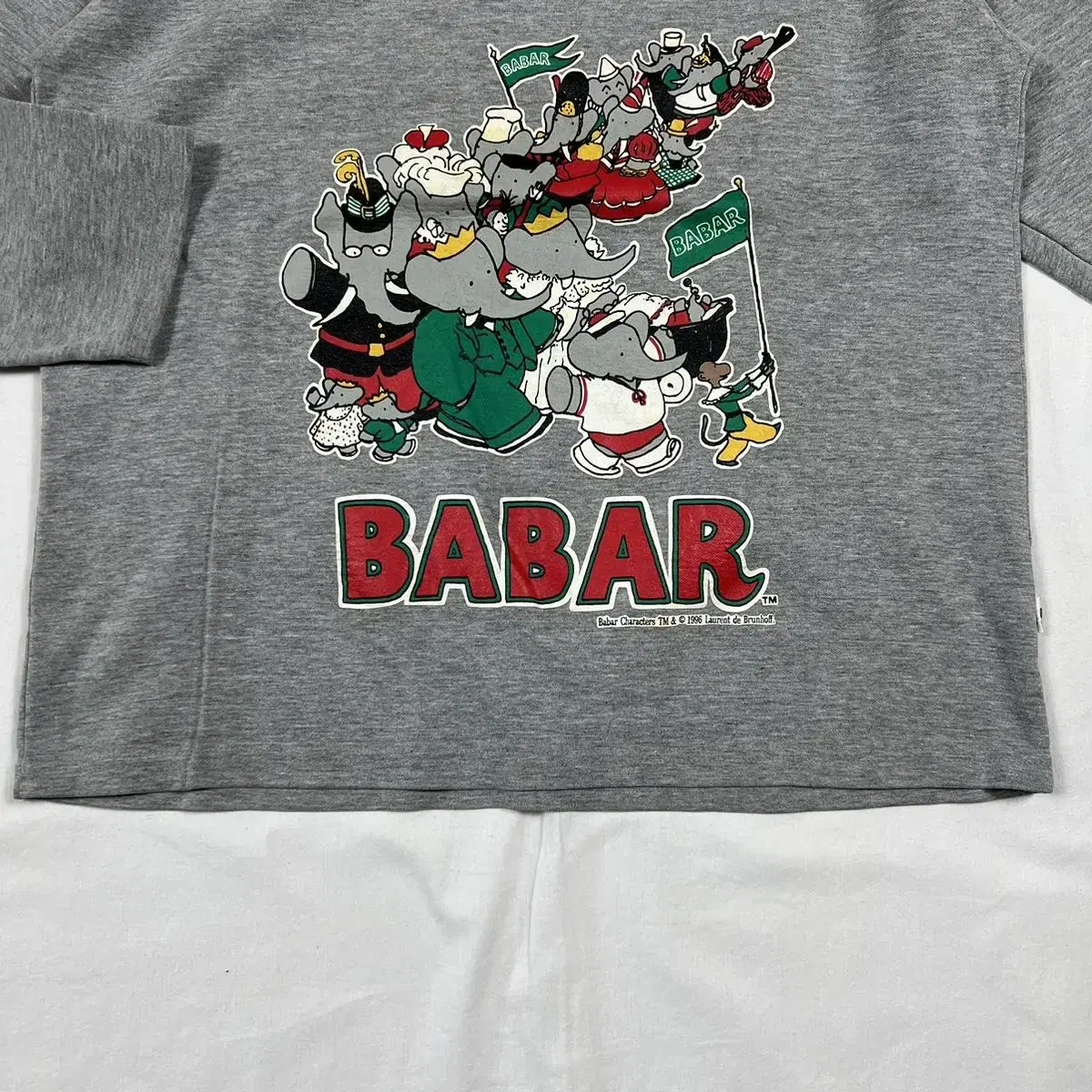 90s 96년도 babar 카툰 프린트 스웻셔츠 맨투맨