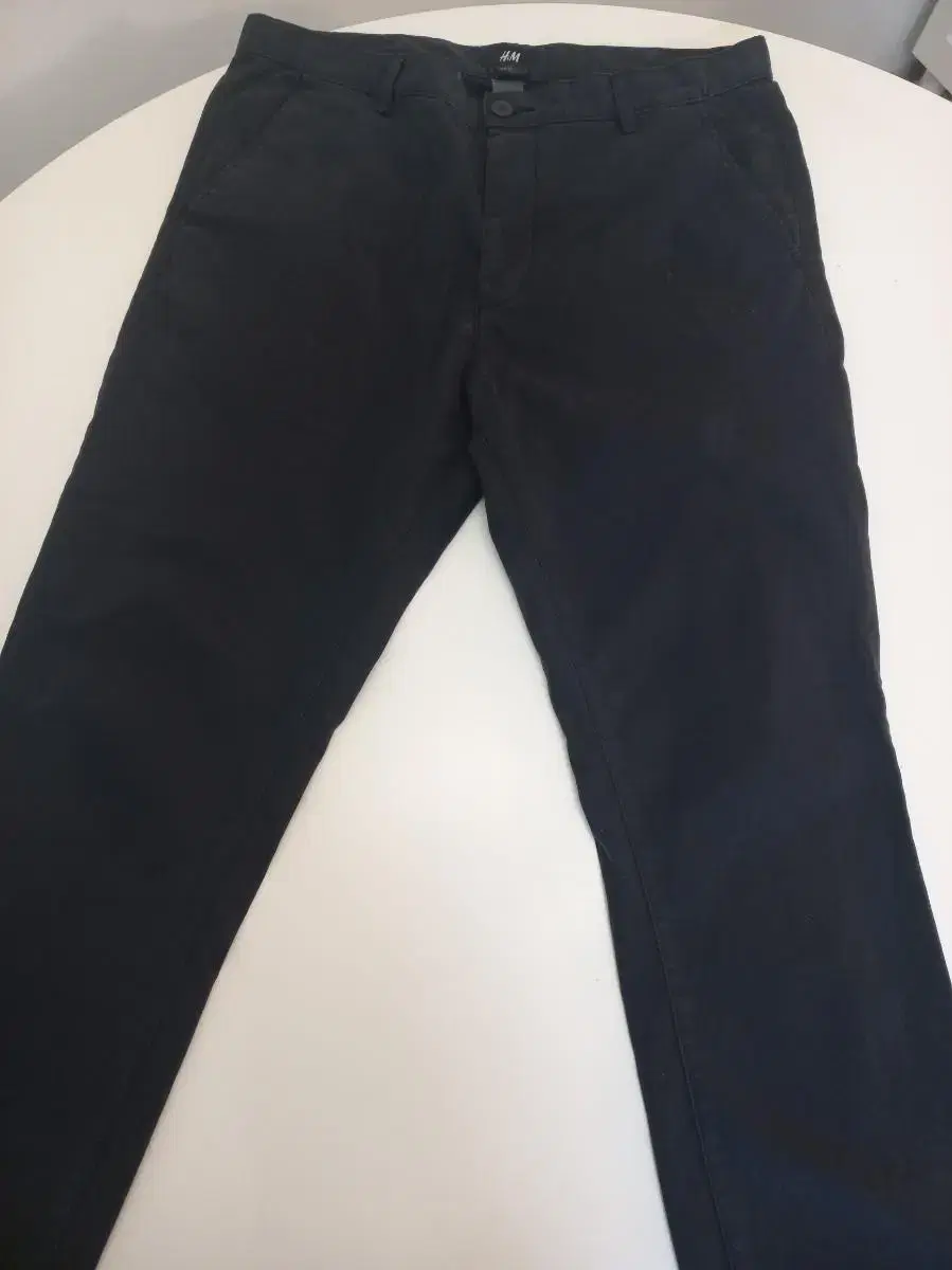 H&M Navy Slim Cotton Pants 32-34