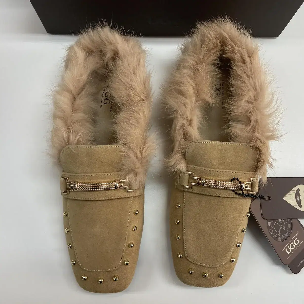 호주 UGG 토끼털 블로퍼 245mm 팜 새것