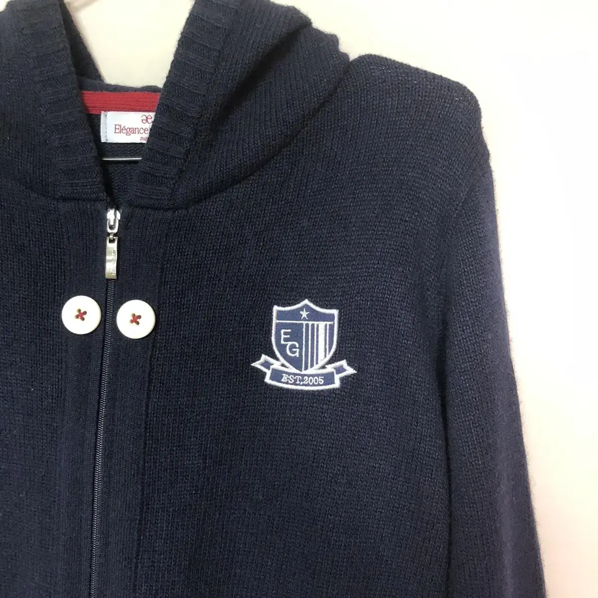 Vintage Elegance Sports navy hood zip