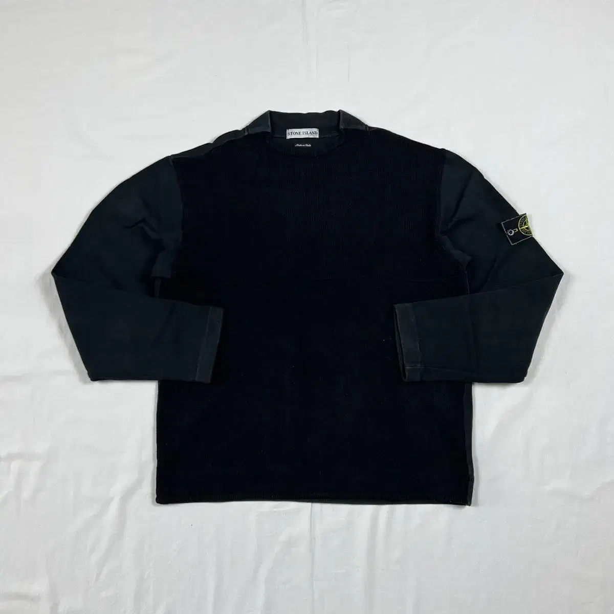 Stone Island Wapen Patchwork Mock Neck Sweatshirt Knit 2000