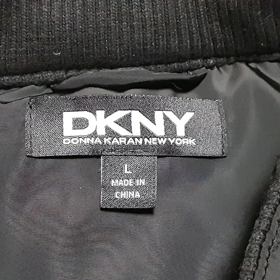 DKNY 양피 배색 블루종 L