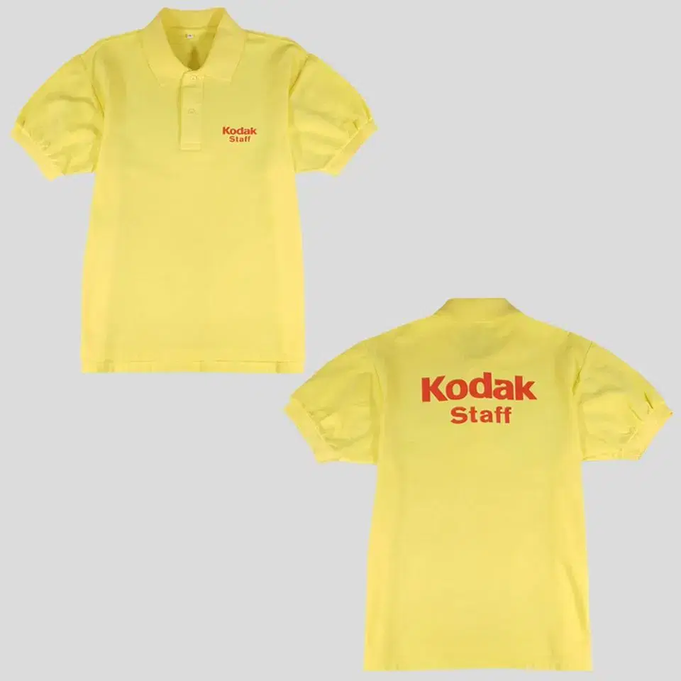 Kodak staff yel red cotton PK pique kara neck short sleeve T-shirt SIZE