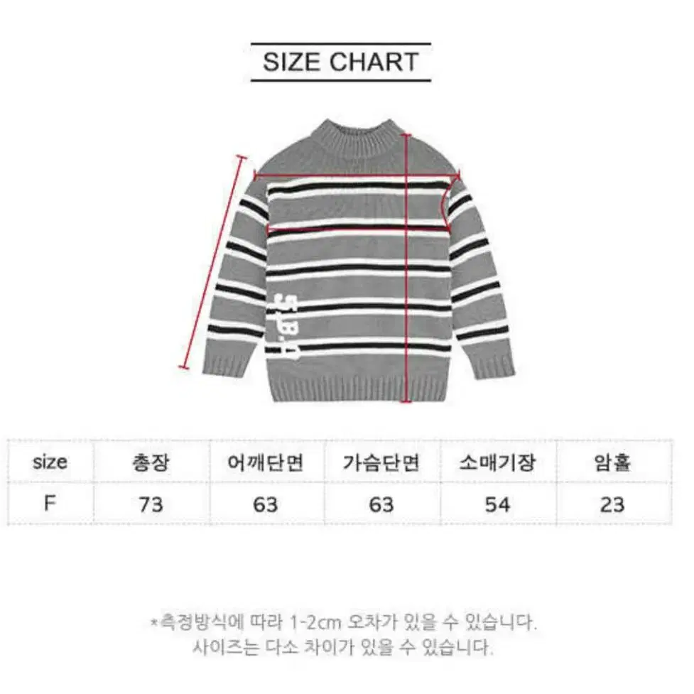 [거의 새것] 오아이오아이 하프 넥 헤비 니트 블루 스트라이프