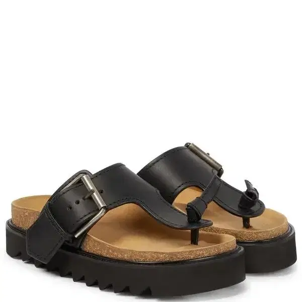 아크네스튜디오 Leather Platform Thong Sandals