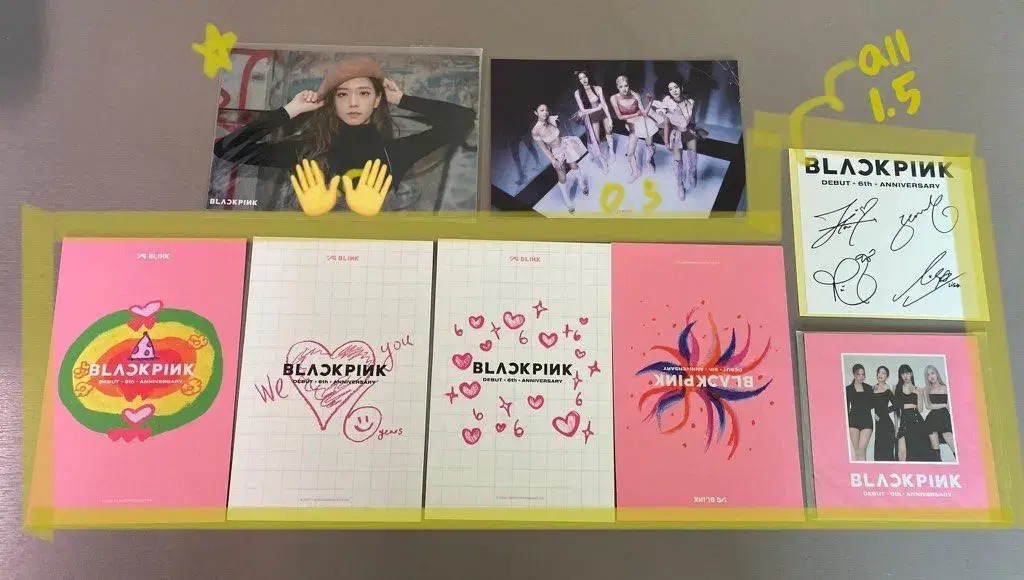 Black Pink 6th Anniversary postcard and pre-order benefit wts