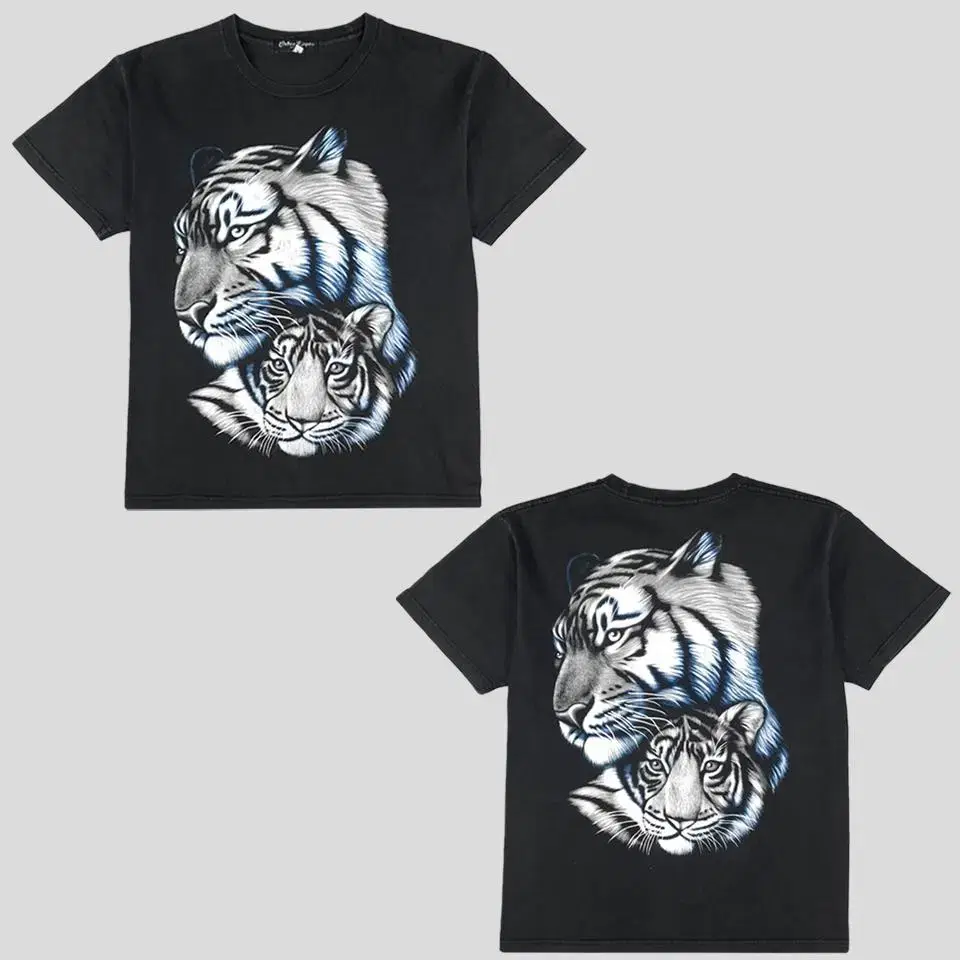 CROSS KEYS Pigmented Black Tiger baekho Tiger Big Print Cotton Vahn