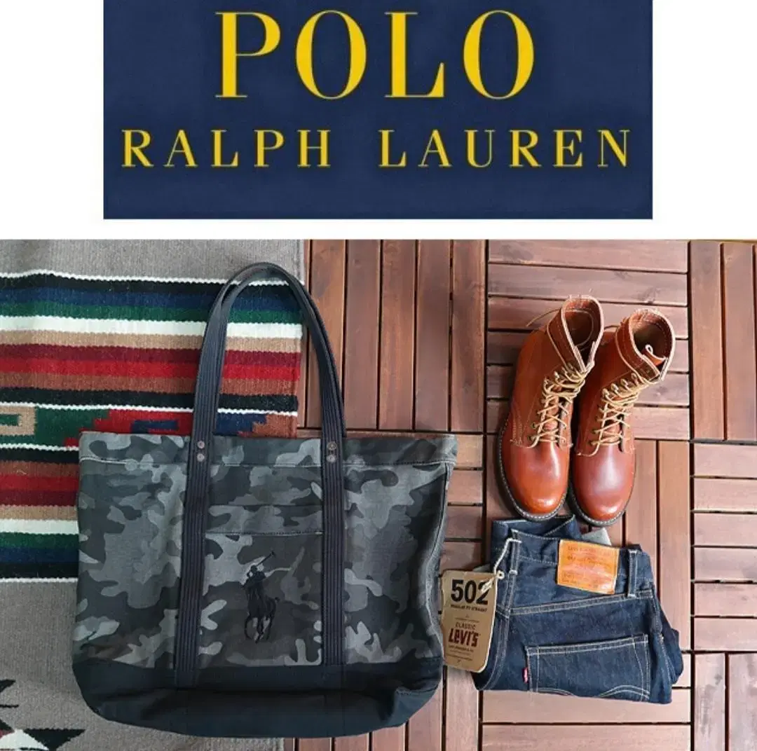 polo Ralph Lauren 폴로 랄프로렌 덕 코튼 카모 도트백