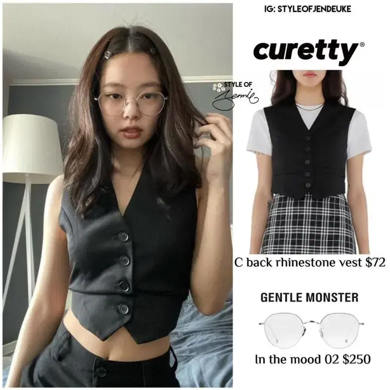 curetty 큐리티 RHINESTONE DETAIL VEST