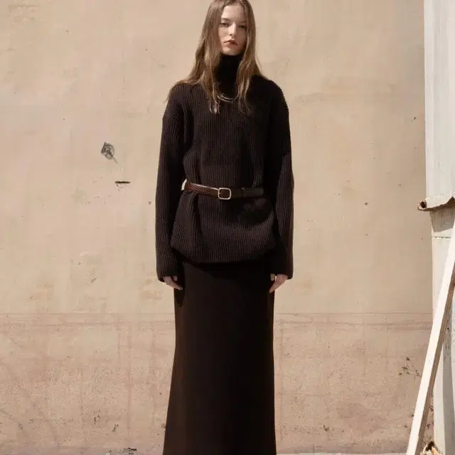 RRACE Wool Long Skirt_Dark Brown 미듐