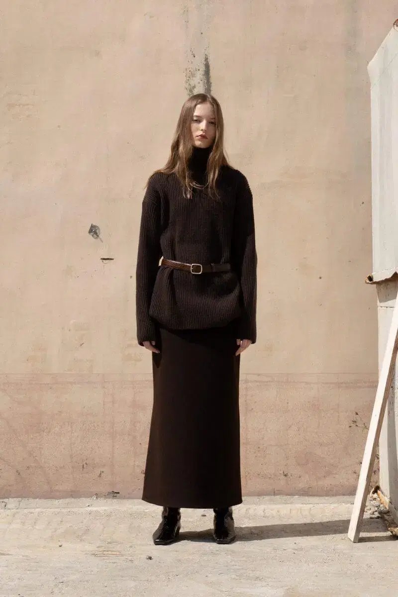 RRACE Wool Long Skirt_Dark Brown 미듐