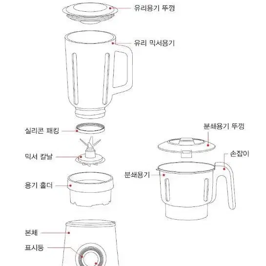 클란츠 믹서기 2종세트 용기2종류 블렌더 새것