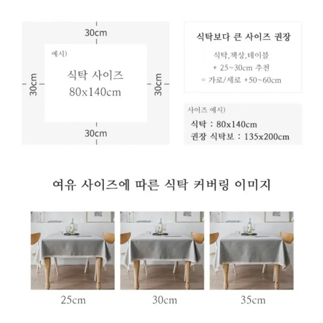 북미풍 모던 사각 방수 린넨 레이스 식탁보 테이블보 식탁매트