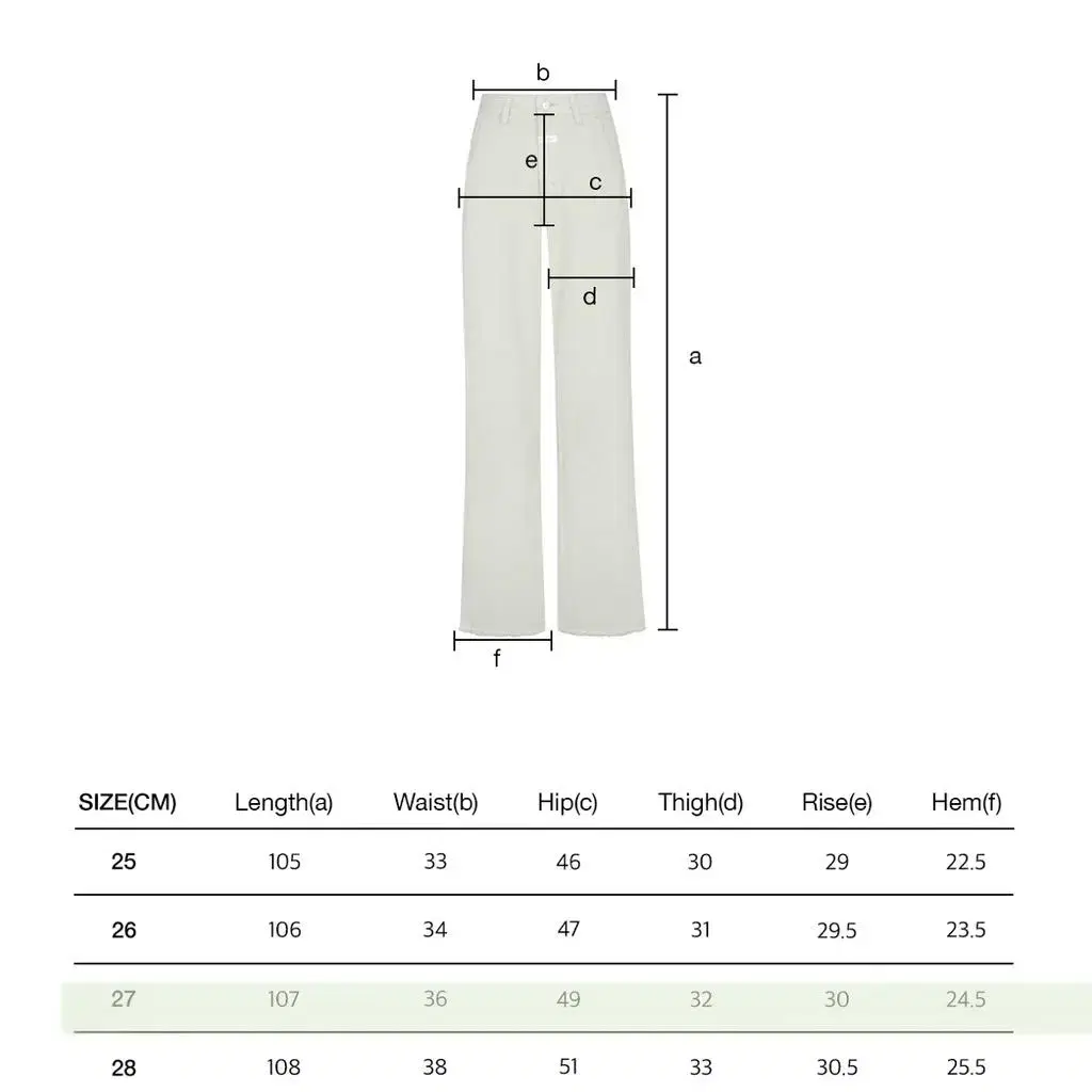 원가 15만원 / 27size / 마리떼 연한 녹차맛 데님