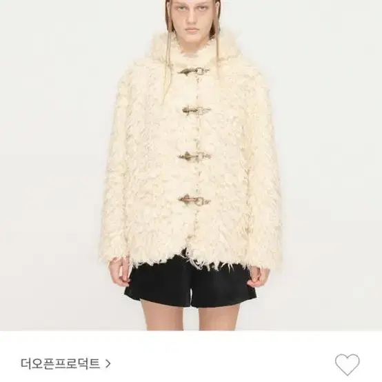 더오픈프로덕트 shearling hooded duffle jacket