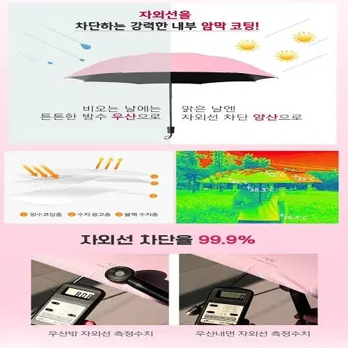 (새상품) 모던한 3단 양산 우산 암막 우산 강력한 자외선차단