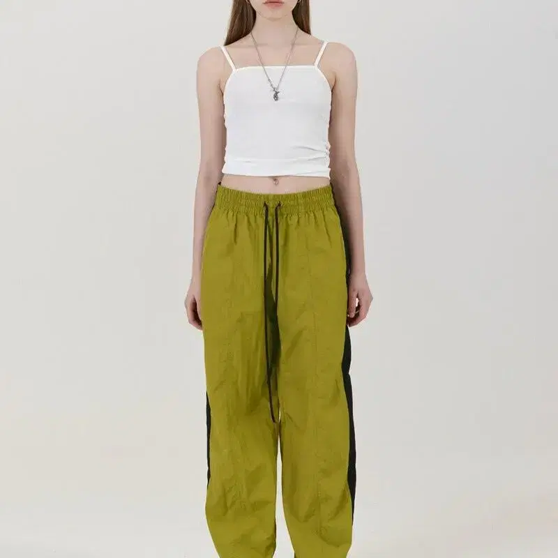 S/E/O NYLON TRIMMED PANTS OLIVE