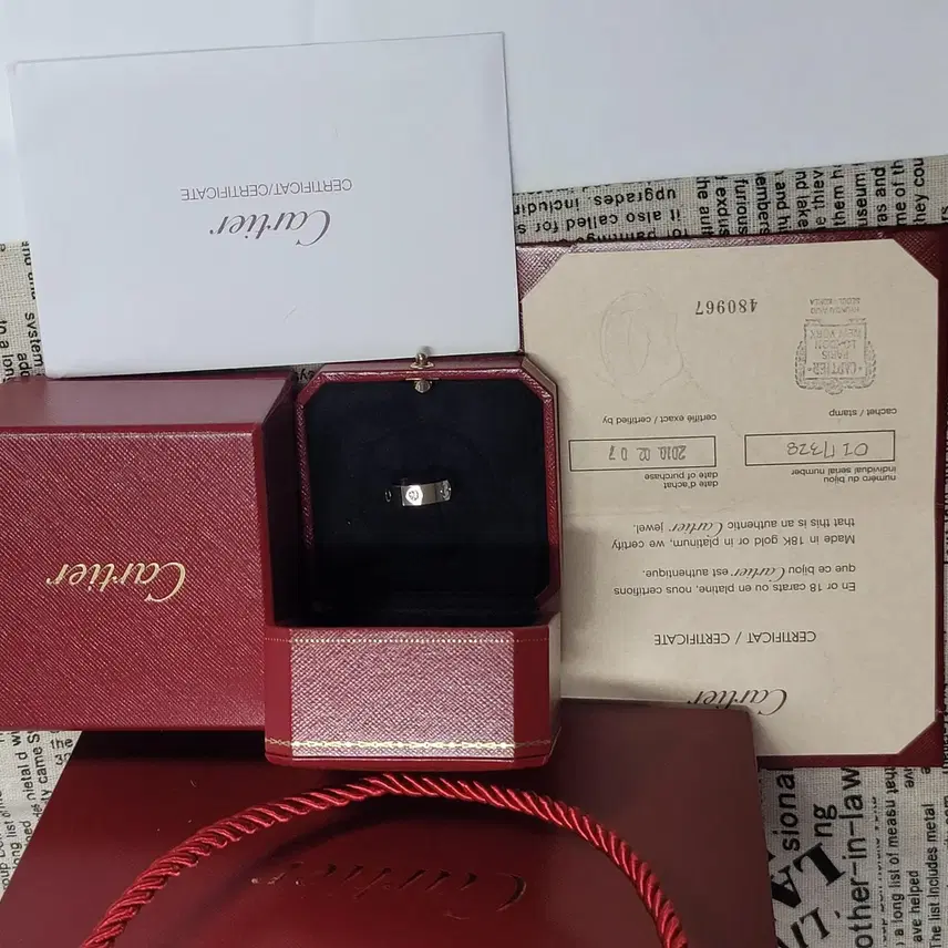 까르띠에 러브링 5.5mm 플래티늄 PT950 원다이아 49호 9호반지 사진 2