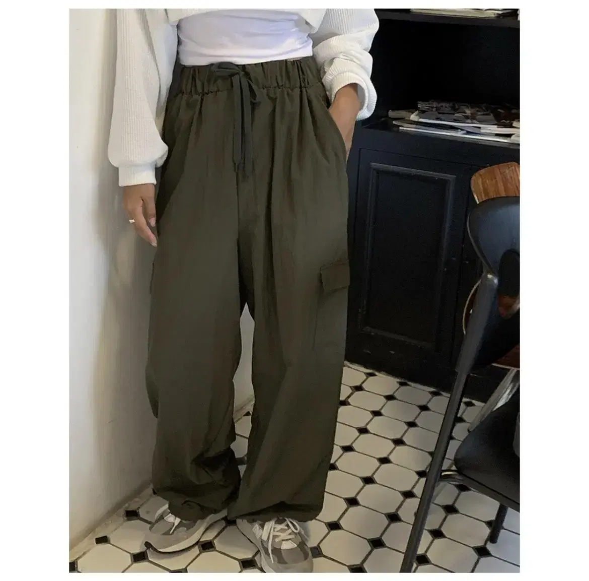 Dailijou Poir Cargo String Pants Khaki