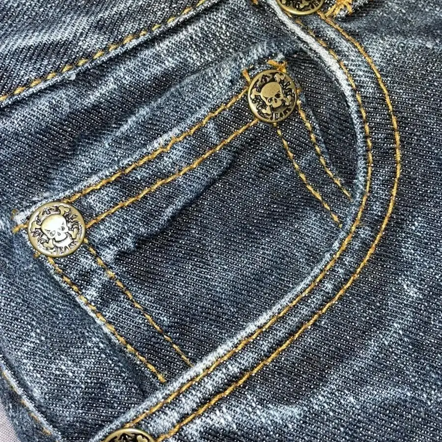 Skeleton denim pants 펑크룩 나나깔 y2k 해골 데님