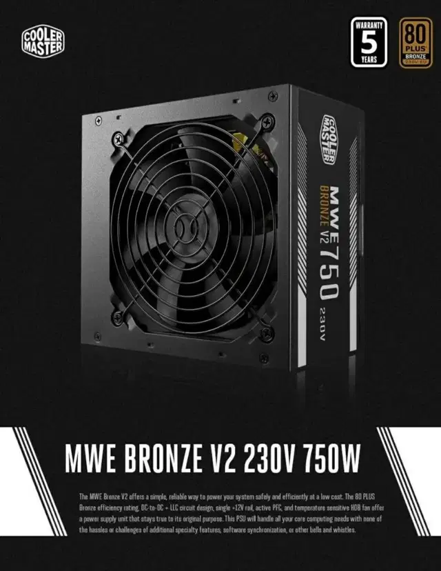 (ATX/750W) 230V [쿨러마스터] MWE V2 BRONZE