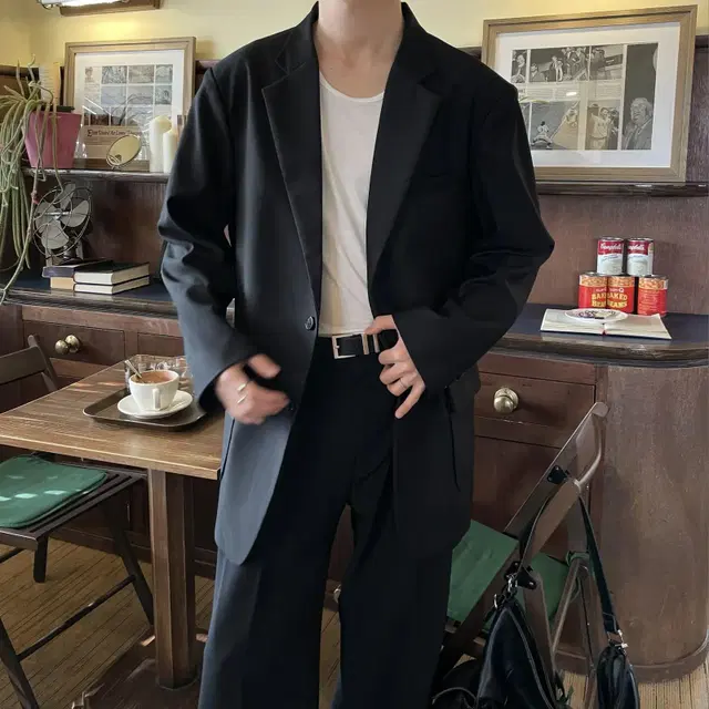 Daddy fit blazer jacket set 남자 오버핏 블레이져