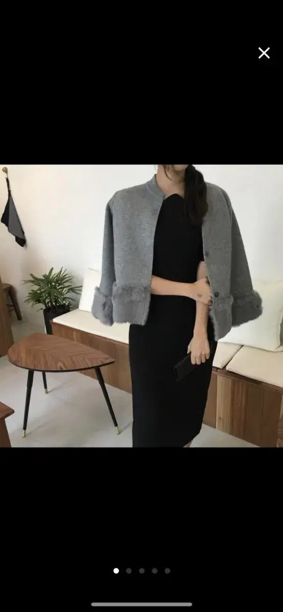 Real rabbit fur cardigan in gray color for sale