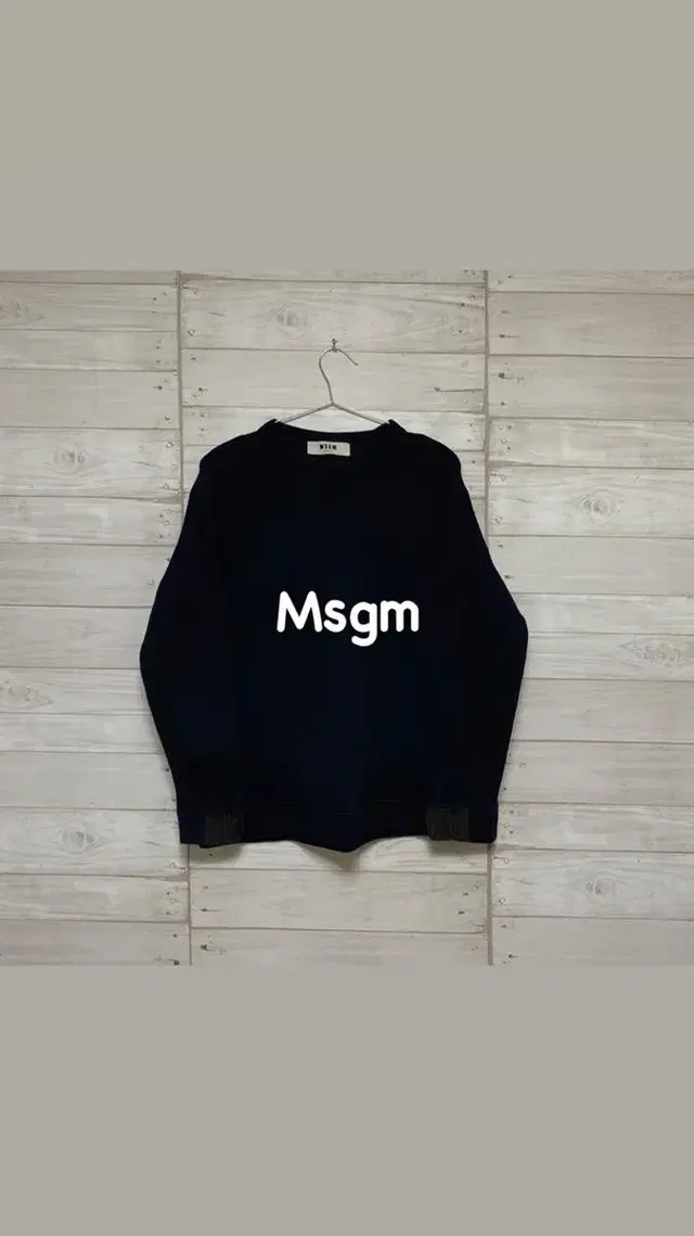 MSGM 백로고패치 울 맨투맨