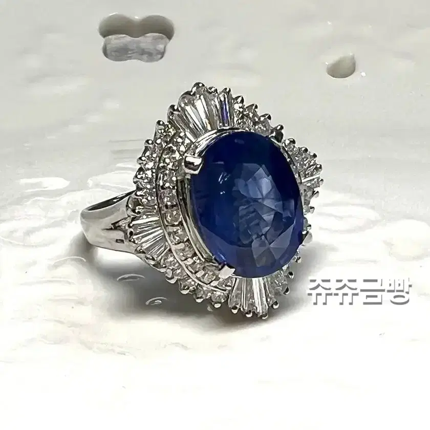 {JuJuGoldBread} 5 carat sapphire dia 1 carat platinum ring #사파이어반지,#다이아 ...