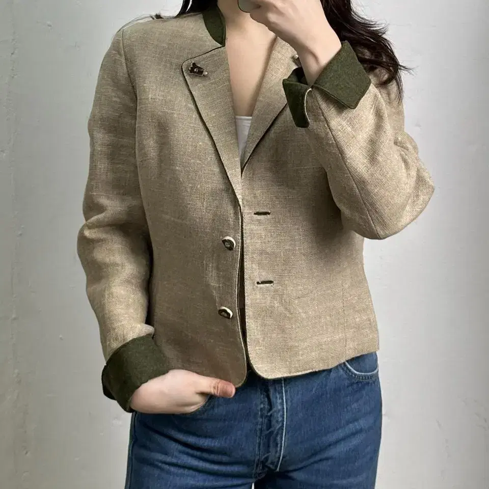 europe vintage trolian linen jacket