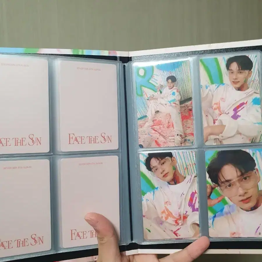 세븐틴 face the sun carat .ver 물감 포카 준 버전