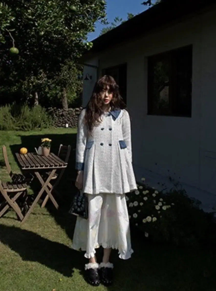 Freckle Made Little Girl Pleated Mid-Coat Jacket