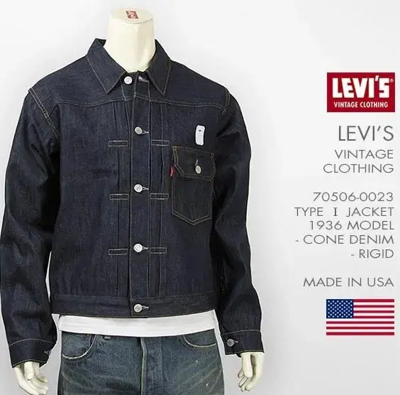 [한정수량] levis LVC 타입1 청자켓 콘밀 미국생산 v1