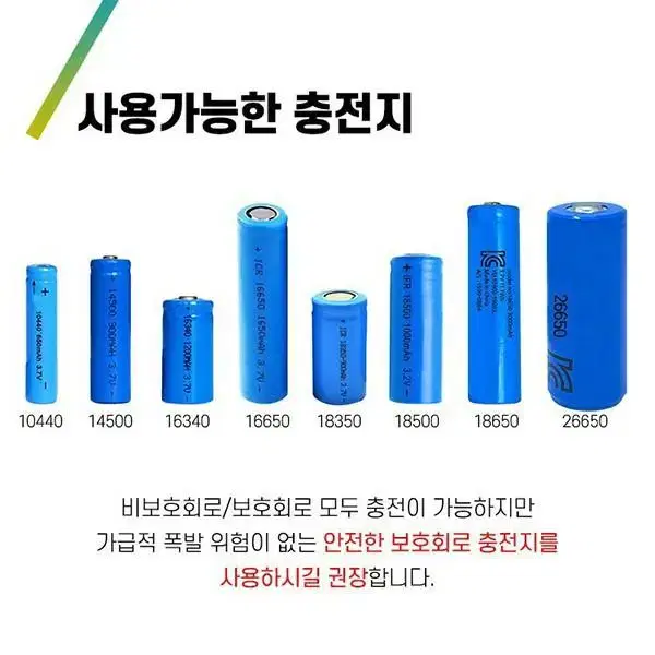 KC인증 2구 건전지 충전기+18650 건전지 2개 세트