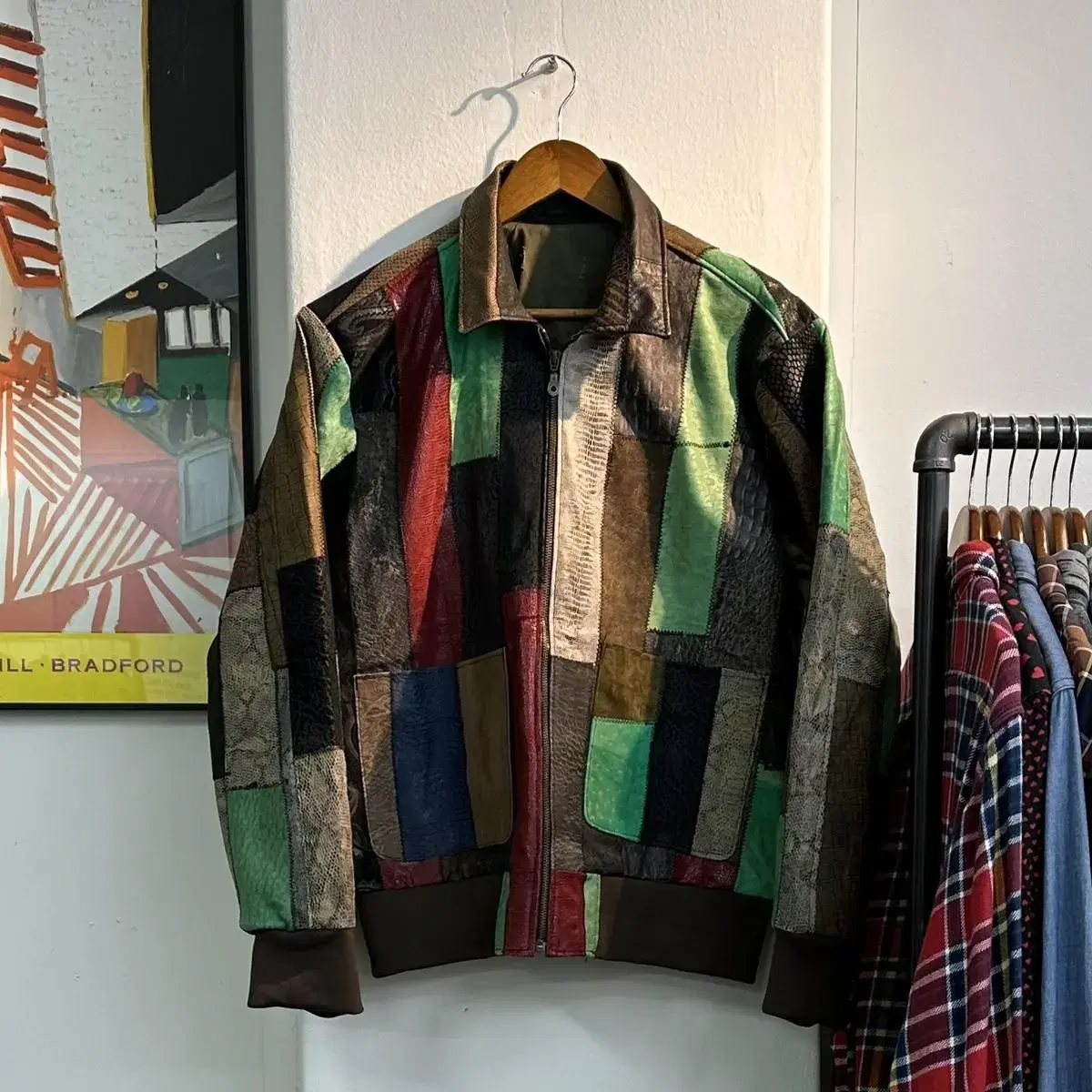 Vintage patchwork leather jacket