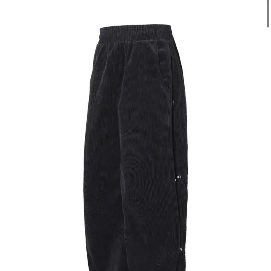 mjd CORDUROY SIDE SNAP WIDE PANTS (BLACK