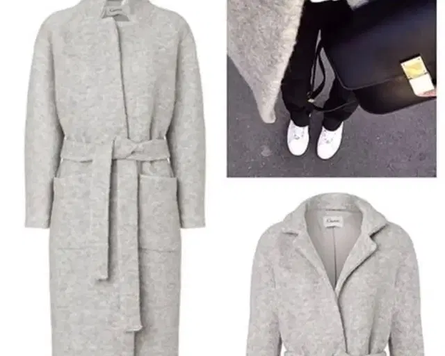 GANNI 가니 teddy bear wrap long coat