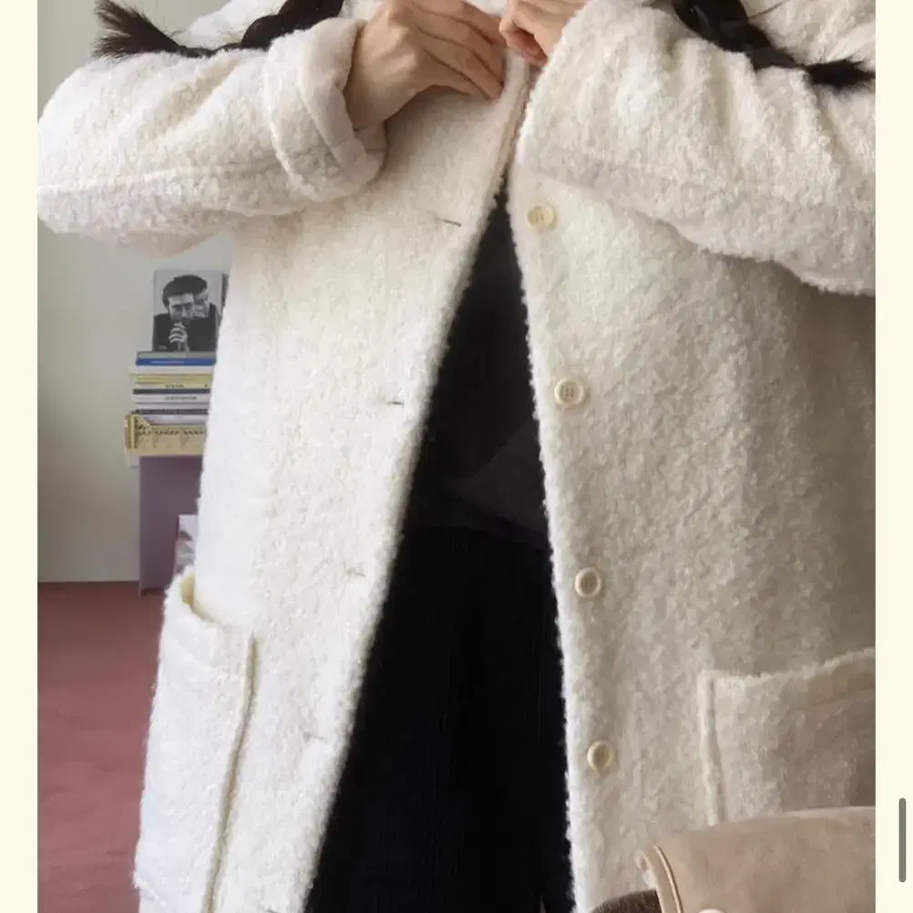 제주그꽃 코트 wool boucle coat (102cm)