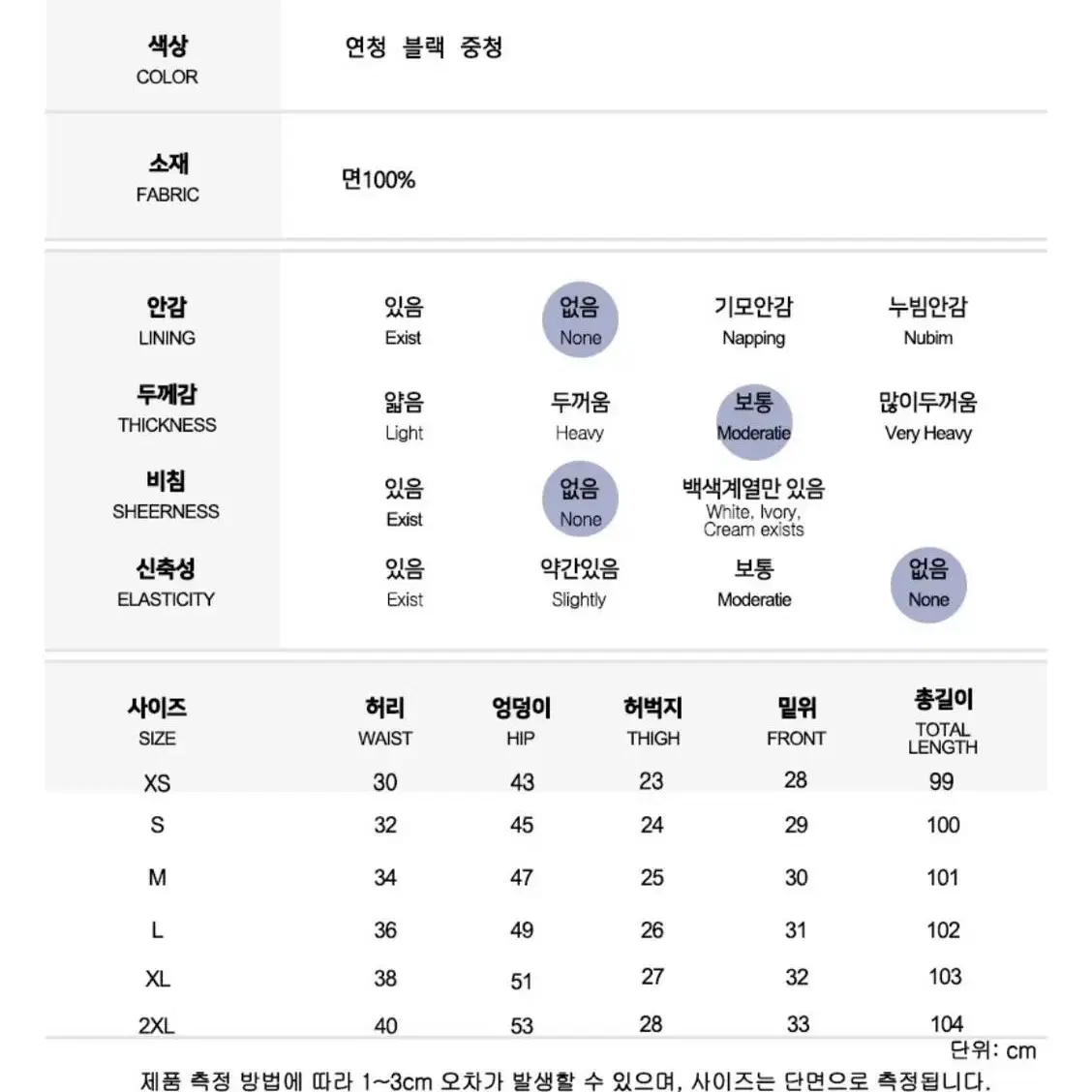 1015마켓 청바지 (데님팬츠)