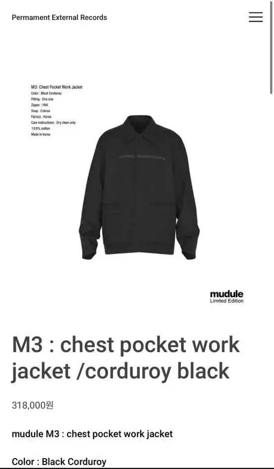 mudule M3 : chest pocket work jacket