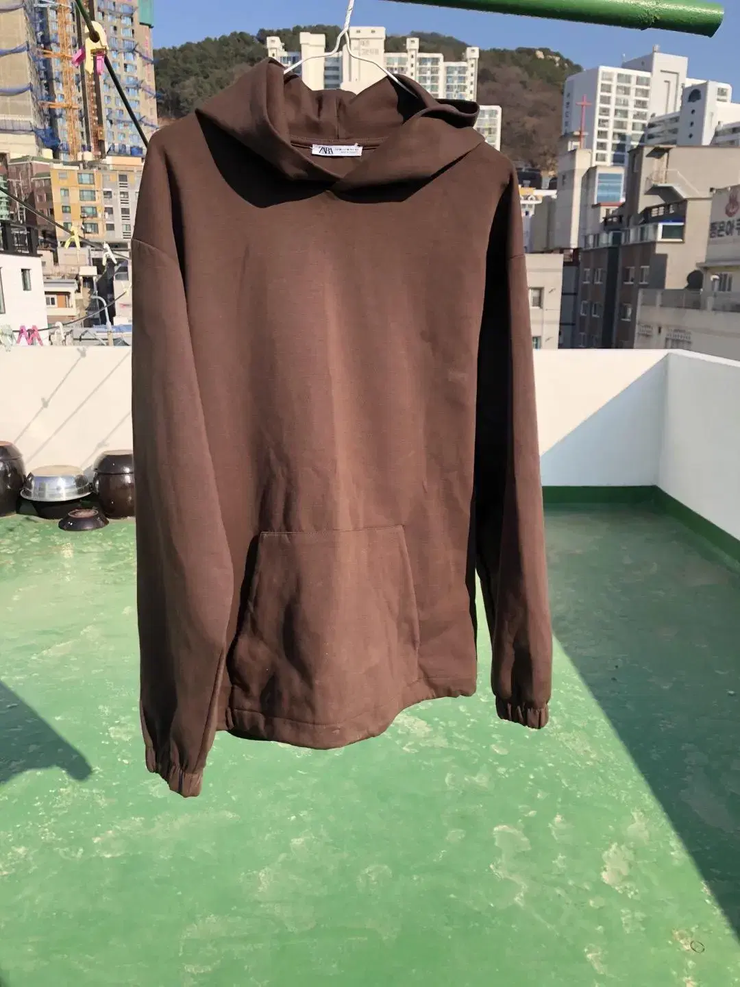 [M size] Zara Minimalist Brown Hoodie