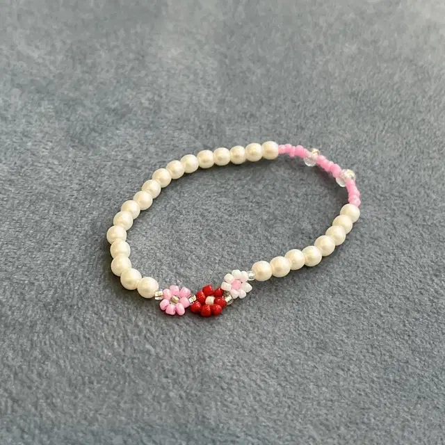 진주 플라워 믹스 비즈 팔찌 / Pearl beaded bracelet