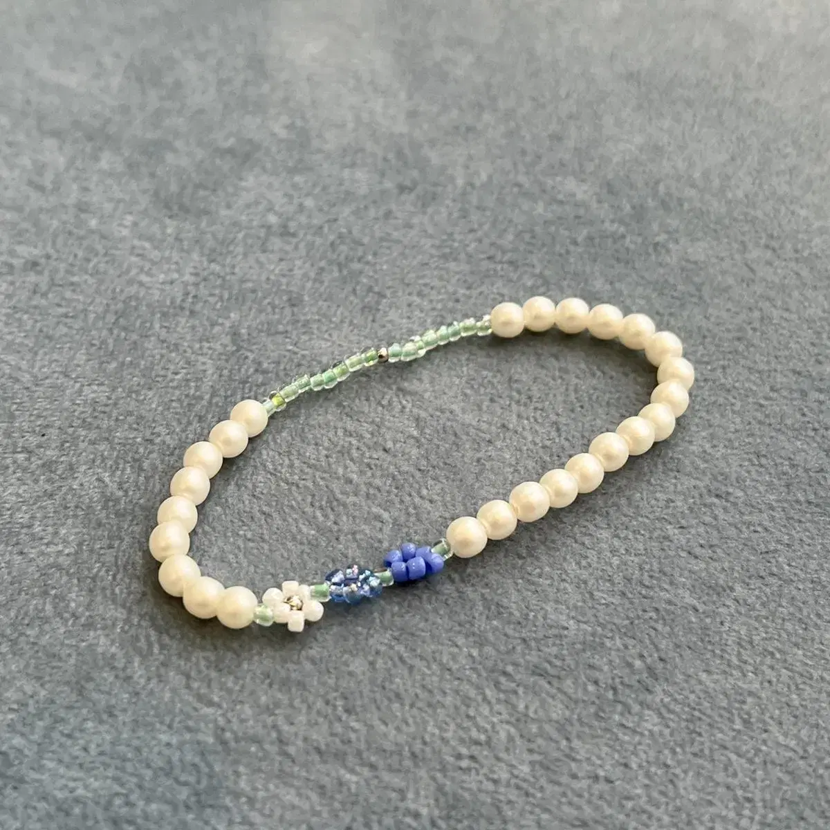 진주 플라워 믹스 비즈 팔찌 / Pearl beaded bracelet