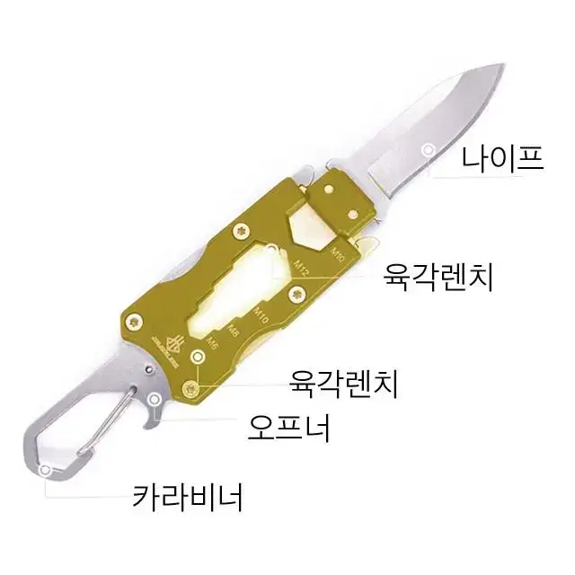 (택포)렌쓰 미니칼 골드 서바이벌 멀티칼