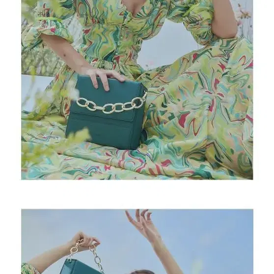 bbyb Lily bag(green)+bold chain