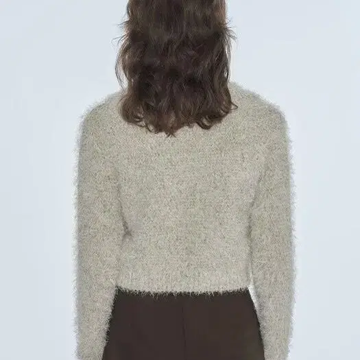 다이애그널 퍼지 가디건, FUZZY MIXED KNIT CARDIGAN