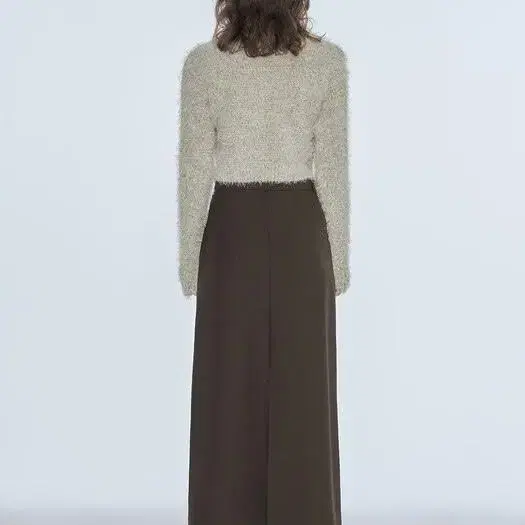 다이애그널 퍼지 가디건, FUZZY MIXED KNIT CARDIGAN